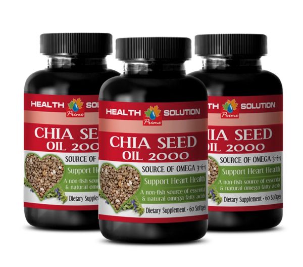 muscle gain food - CHIA SEED OIL 2000 - weight loss products - 3 Bottles (180 )