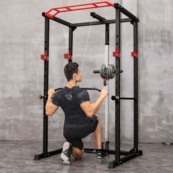 Power Cage Pullup Squat Rack Lifting 1000Lbs Adjustable Capacity Home Fitness